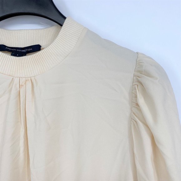 Brand New French Connection Women's Jenna Rib Trim Puff Sleeve Top - Picture 7 of 10